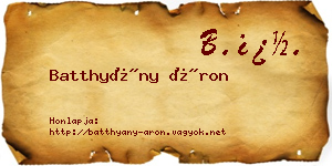 Batthyány Áron névjegykártya