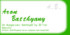 aron batthyany business card